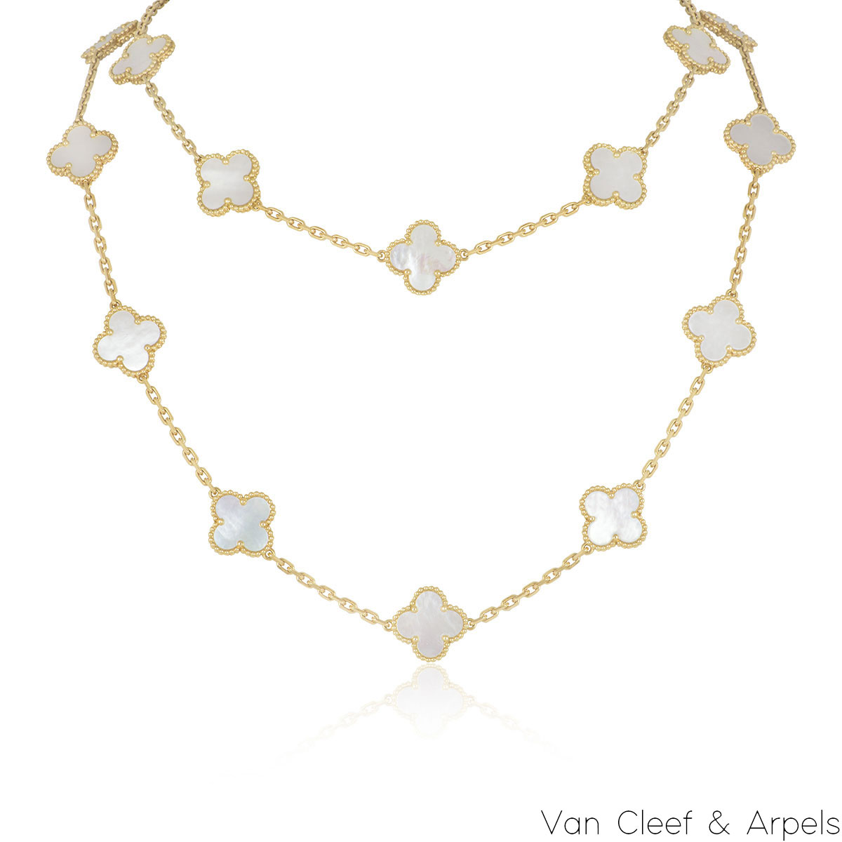 Authentic Van Cleef & Arpels Mother of Pearl Vintage Alhambra 